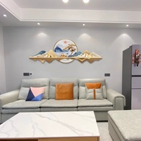 Peinture murale personnalisée en gros, art mural de luxe pour chambre à coucher, peinture UV, paysage moderne, peinture en porcelaine cristalline, peinture décorative avec éclairage LED