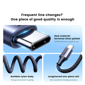 UGREEN 2 в 1 USB a кабель USB a к USB C/Микро зарядный кабель нейлоновый Плетеный материал - Product Image 4