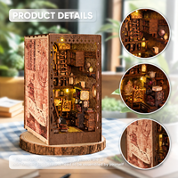 Kit de Bricolage Maison de Poupées Miniature Nook de Livres Rêve d'Érudit, Artisanat en Métal, Plastique, Papier, Lumière LED, Puzzles 3D, Coffret Cadeau, Échelle 1:32, À partir de 14 ans