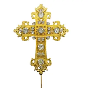 Decoración para Pastel con Cruz Grande, Adorno Brillante con Diamantes para Bautizo, Primera <span class=keywords><strong>Comunión</strong></span> - Product Image 1