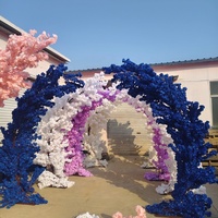 EG-T02 Nouveauté Arbre à fleurs de cerisier artificiel en soie blanc et rose, arche de fleurs de cerisier pour décoration de mariage en extérieur et en intérieur
