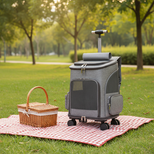 अतिरिक्त छोटे बड़े स्ट्रेलर ट्रॉली रोलिंग कैट पालतू कुत्ते लक्जरी मूल डिजाइन पालतू वाहक बैग फोल्डेबल पोर्टेबल - Product Image 2