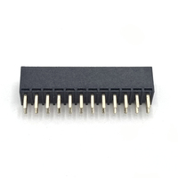 Conector de PCB de Tipo Recto de Doble Fila con Cabezal Hembra de 2.54 mm, Chapado en Oro, PBT+Latón, 0.8 mm/1.0 mm/1.27 mm/2.0 mm/2.54 mm/3.96 mm/5.08 mm