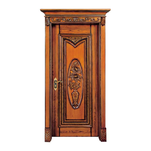 <span class=keywords><strong>Puerta</strong></span> de madera maciza tallada de entrada interior principal moderna de lujo con marco de corona - Product Image 4