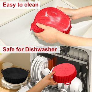 Reusable Food Grade Heat Resistant Easy Cleaning <b>air</b> <b>Fryer</b> Silicone Pot <b>Round</b> Adjustable Collapsile Silicone <b>air</b> <b>Fryer</b> <b>Liners</b> - Product Image 5