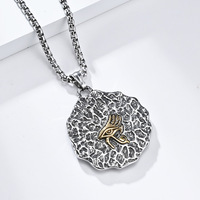 Collier pendentif trident poséidon en acier inoxydable bijoux nordiques vintage
