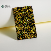 Feuille acrylique à paillettes laser noires avec poudre d'oignon vert et grands fragments de paillettes