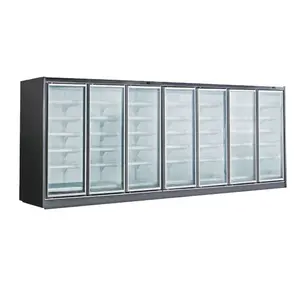 Süpermarket tek sıcaklık cam kapi dondurucu dondurulmuş gıda