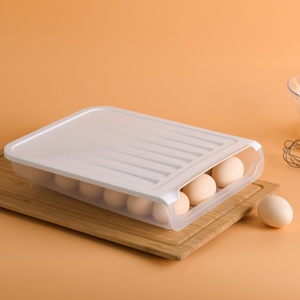 Peaceful Auto Egg Roll Scrolling <b>Storage</b> Holder Plastic <b>Box</b> Tray Rack Containers Automatic Roller for Refrigerator Egg Wrapper - Product Image 3