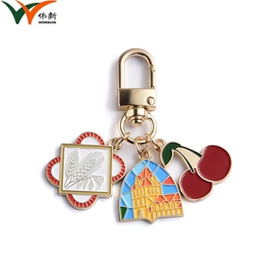 <b>Keychain</b> Charm <b>Custom</b> Logo Pendant Cherry Zinc Alloy Metal Gold Soft Enamel <b>Keychain</b> - Product Image 6