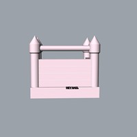 Château gonflable commercial rose pastel en PVC pour enfants, idéal pour la location de jeux d'extérieur