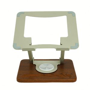 Support pour ordinateur portable ergonomique rotatif à 360° WORK EZ 2025, hauteur réglable, base antidérapante, construction en acier et bois, personnalisable - Product Image 2