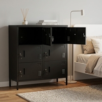 Armoire de rangement moderne en acier avec serrures à clé multi-portes pour le rangement personnel des employés, la maison, le bureau, la salle de sport et l'école