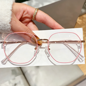 Gafas con Filtro de Luz Azul para Miopía, Diseño Hexagonal, Patrón Geométrico, Montura Completa, Estilo Estudiantil, Unisex, Decorativas - Product Image 6