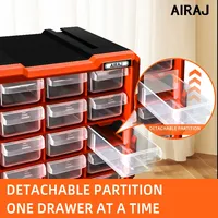 AIRAJ Armoire de rangement murale en plastique à 18/39/60 tiroirs, modulable, pour garage et organisation de perles
