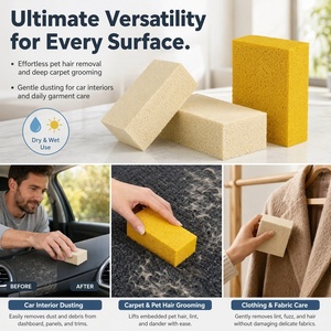 Spugna per Pulizia a Secco Woxin, Rimuovi Peli di Animali Domestici, Spugna in Gomma Gialla e Beige, Spessore 4cm per Mobili, Tappeti, Biancheria da Letto, Abbigliamento - Product Image 4