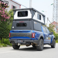 Huntoo Tente de toit pour pick-up TP07W, cabine double, noire, accessoires 4x4, auvent en aluminium pour pick-up