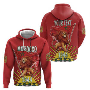 <span class=keywords><strong>Sudadera</strong></span> con capucha con estampado gráfico personalizado para el invierno Día de la independencia de <span class=keywords><strong>Marruecos</strong></span> Barbary Lion Moussier Redstart Sublimación - Product Image 4