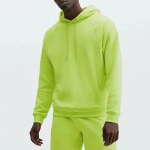 Sudadera con capucha para hombre, prenda deportiva masculina con forro polar y bolsillos, color verde fluorescente, a la moda, personalizada, talla grande