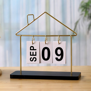 Calendario de escritorio perpetuo de metal con diseño de casa pequeña de Mystic Arts, decoración para el hogar y el dormitorio, regalo - Product Image 2