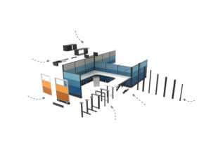 OMNI U-a forma di cubicolo pannelli da scrivania per uffici a casa e ospedale Coworking ambienti aperti spazi di lavoro divisorio - Product Image 4