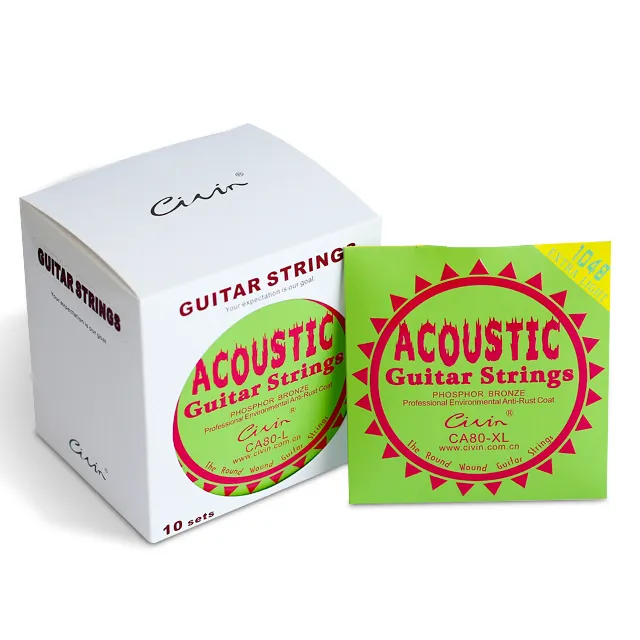 Civin yüksek karbonlu çelik altıgen alaşım akustik gitar dizeleri 6 dize gitar için Set