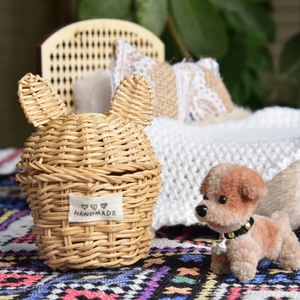 Cesto portaoggetti in rattan fatto a mano, modello in scala 1/12 della bambola <span class=keywords><strong>Maileg</strong></span>, utilizzato come mini mobile decorativo - Product Image 2