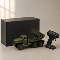 Camion militaire RC à l'échelle 1/16, 6x6, lance-roquettes, télécommande 2,4 GHz, véhicule routier avec lumières, prêt à rouler, jouet pour enfants, chargeur inclus