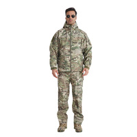 Ensemble veste et pantalon de chasse camouflage thermique d'hiver pour homme, imperméable, entièrement thermocollé, tenue tactique de survie en plein air