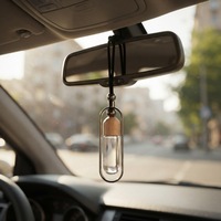 Diffuseur de parfum de voiture haut de gamme TopOne – Flacon suspendu avec cadre métallique de luxe, pendentif en verre vide pour diffusion d'huiles essentielles