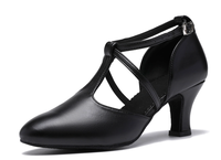 Chaussures de danse latine pour adultes, semelle souple, talons confortables pour la pratique en salle de bal, chaussures de danse latine jazz à bride en T