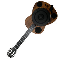 Nouvelle et Fraîche Conception Populaire 3 Vitesses Arrêt Automatique Haut-parleurs Intégrés Support Mural Guitare Forme Lecteur Vinyle