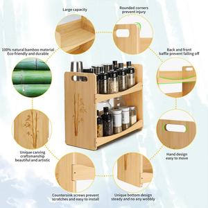 Produits écologiques 2023, étagère à épices en bambou, organisateur d'épices, étagère d'angle pour la cuisine - Product Image 2