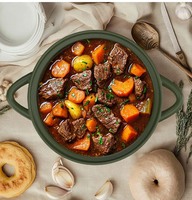 Casserole ronde en céramique au design moderne avec couvercle résistant à la chaleur Batterie de cuisine durable Pot en argile pour la cuisson de la soupe et du ragoût