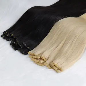 100% cabelo humano virgem europeu trançado à mão, cabelo duplo desenhado, extensão de cabelo trançado
