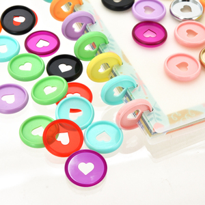 Macaroon RINGNOTE Plastic Macaroon Love Heart Shape Expansion Ring Customizable Disc Binding Notebook And Disc Bound Planner Discs