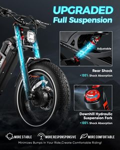 Eahora Romeo 2 52v 60ah 2500w Bici Elettrica Ibrida Retrò, <span class=keywords><strong>E</strong></span>-<span class=keywords><strong>Bike</strong></span> da Strada <span class=keywords><strong>e</strong></span> Fuoristrada, Bici Elettrica da Montagna con Pneumatici Larghi - Product Image 5