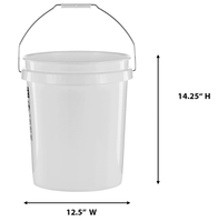 Seau en plastique recyclable multifonctionnel blanc de 18 L pour la peinture, étanche et durable