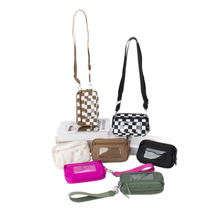 Correa de hombro desmontable ajustable para la muñeca, riñonera de nailon a la moda para mujer, bandolera a cuadros, billetera para teléfono móvil, monedero - Product Image 1