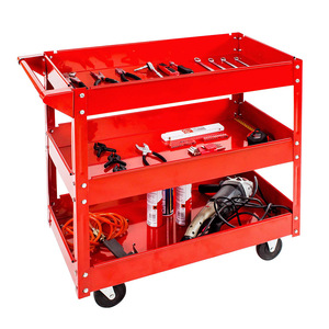 Three Layer Metal <b>Tool</b> <b>Cart</b> With Wheels Garage Storage Utility <b>Cart</b> Carbon Steel Rectangle Standing Type 150mm Height - Product Image 1