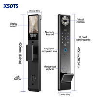 Serrure de porte intelligente XSDTS C21 Tuya : Multifonctionnelle, application Wishome/Tuya, empreinte digitale, reconnaissance faciale, mot de passe, clé, carte IC, veine palmaire