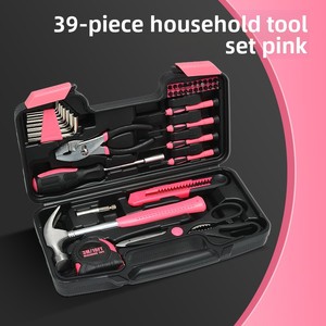 Cross-border E-commerce <b>pink</b> 39-piece <b>Tool</b> <b>Set</b> Household Kit Comprehensive Hardware Toolkit Multi-functional <b>Set</b> No.45 Steel for - Product Image 3