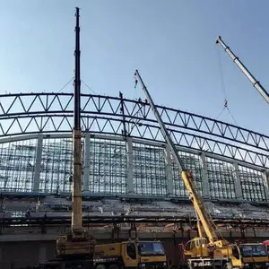 Hochwertige vorgefertigte Hochhaus Stahl Gebäude Licht Aluminium Fachwerk System Stahl Dach konstruktion