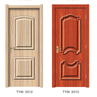 Panneau de porte en PVC moderne personnalisé avec texture de grain de bois véritable, isolation acoustique, surface finie pour portes intérieures