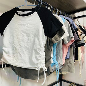 T-shirt a maniche corte estive usate da <span class=keywords><strong>donna</strong></span> le balle di abbigliamento della Germania sono perfette per la frugalità e la moda sostenibile - Product Image 5