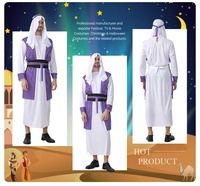 Costume de Cosplay pour Homme, Tenue de Chevalier Arabe, Robe et Ensemble de Costume de Berger Arabe du Moyen-Orient, pour Fête d'Halloween, Cadeau