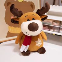 Ensemble de peluches de Noël Kawaii, animaux en peluche doux, Père Noël, renne, bonhomme de neige, pour les enfants, cadeau d'anniversaire, décoration de la maison