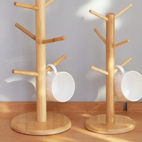 Support à tasses en bambou, organiseur de tasses à café pour table, présentoir simple pour comptoir de cuisine
