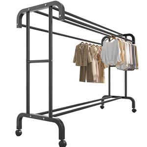 Supporto per panni a doppio <span class=keywords><strong>palo</strong></span> <span class=keywords><strong>appendiabiti</strong></span> con pioli porta abiti <span class=keywords><strong>appendiabiti</strong></span> versione ispessita, peso netto 7.4kg - Product Image 4