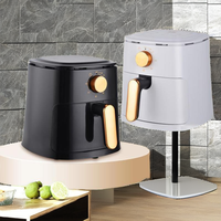 Nouvelle conception Friteuse à air électrique intelligente domestique carrée 3L multifonctionnelle avec bouton rotatif, contrôle numérique et grille en plastique antiadhésive